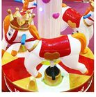 Cheval de carrousel d'enfance heureux de machine d'arcade de 3 de joueurs enfants de carrousel mini