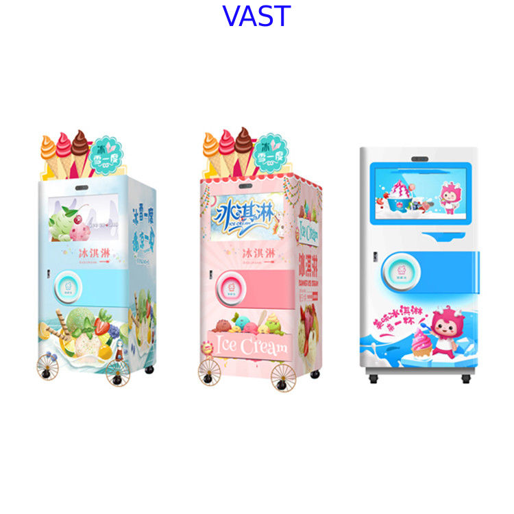 Le distributeur automatique automatique de crème glacée mou de service d'individu pour la nourriture/boisson fait des emplettes
